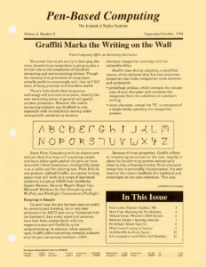 Pen-Based Computing – September/October, 1994 – Volume 4, Number 8