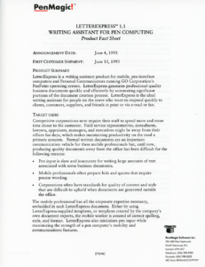 PenMagic LetterExpress 1.1 Product-Fact Sheet (Front)
