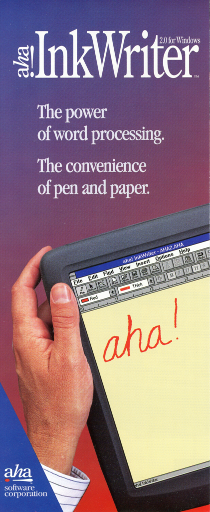 aha! software corp. - InkWriter 2.0 for Windows Brochure (Front)
