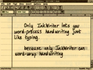 aha! InkWriter (selecting text)