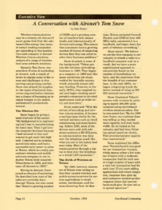 Page 12 — A Conversation with Aironet’s Tom Snow