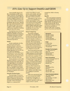 Page 10 — ISVs Line Up to Support OmniGo and GEOS