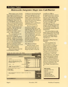 Page 8 — Metrowerks Integrates Magic into CodeWarrior