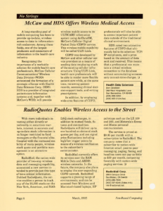 Page 6 — McCaw and HDS Offers Wireless Medical Access