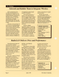 Page 6 — Solectek and Kalidor Team to Integrate Wireless
