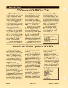 Page 8 — NEC Intros MIPS RISC for PDAs