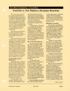 Page 9 — PenPoint vs. Pen Windows: Developer Reactions