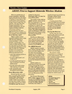 Page 3 — ARDIS First to Support Motorola Wireless Modem