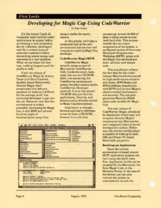 Page 6 — Developing for Magic Cap Using CodeWarrior