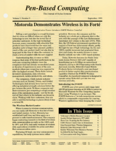 Pen-Based Computing – September, 1995 – Volume 5, Number 9