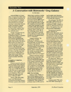 Page 12 — A Conversation with Metrowerks’ Greg Galanos