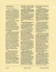 Page 16 — A Conversation with Metrowerks’ Greg Galanos