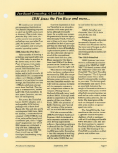 Page 9 — IBM Joins the Pen Race and more…
