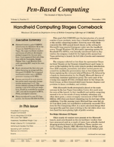 Pen-Based Computing: Volume 6, Number 11 (Cover)
