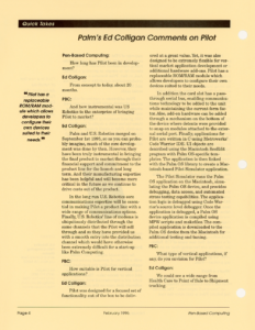 Page 4 — Palm’s Ed Colligan Comments on Pilot