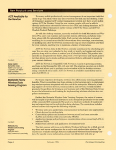 Page 6 — ACT! Available for the Newton