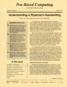 Pen-Based Computing – March, 1996 – Volume 6, Number 3