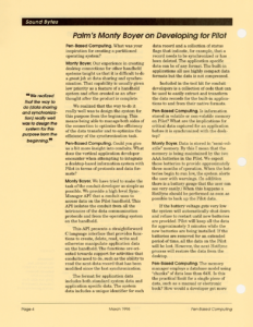 Page 4 — Palm’s Monty Boyer on Developing for Pilot