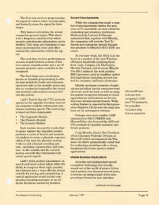 Page 13 — Speech Recognition Headed to the Masses