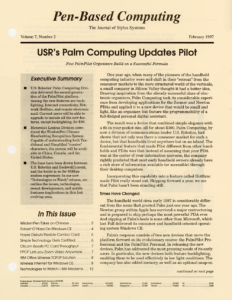 Pen-Based Computing: Volume 7 Number 2 (Cover)