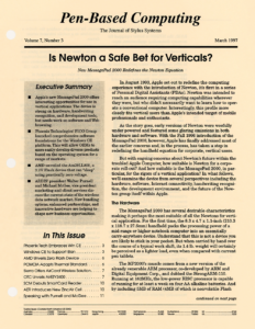 Pen-Based Computing – March, 1997 – Volume 7, Number 3
