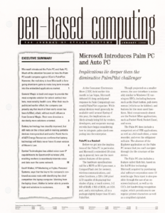 Pen-Based Computing: Volume 8 Number 1 (Cover)